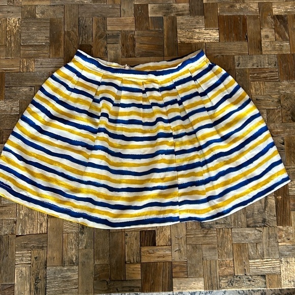 Jack lightweight Blue Yellow White Striped Mini Skirt Size 6 - Picture 1 of 6